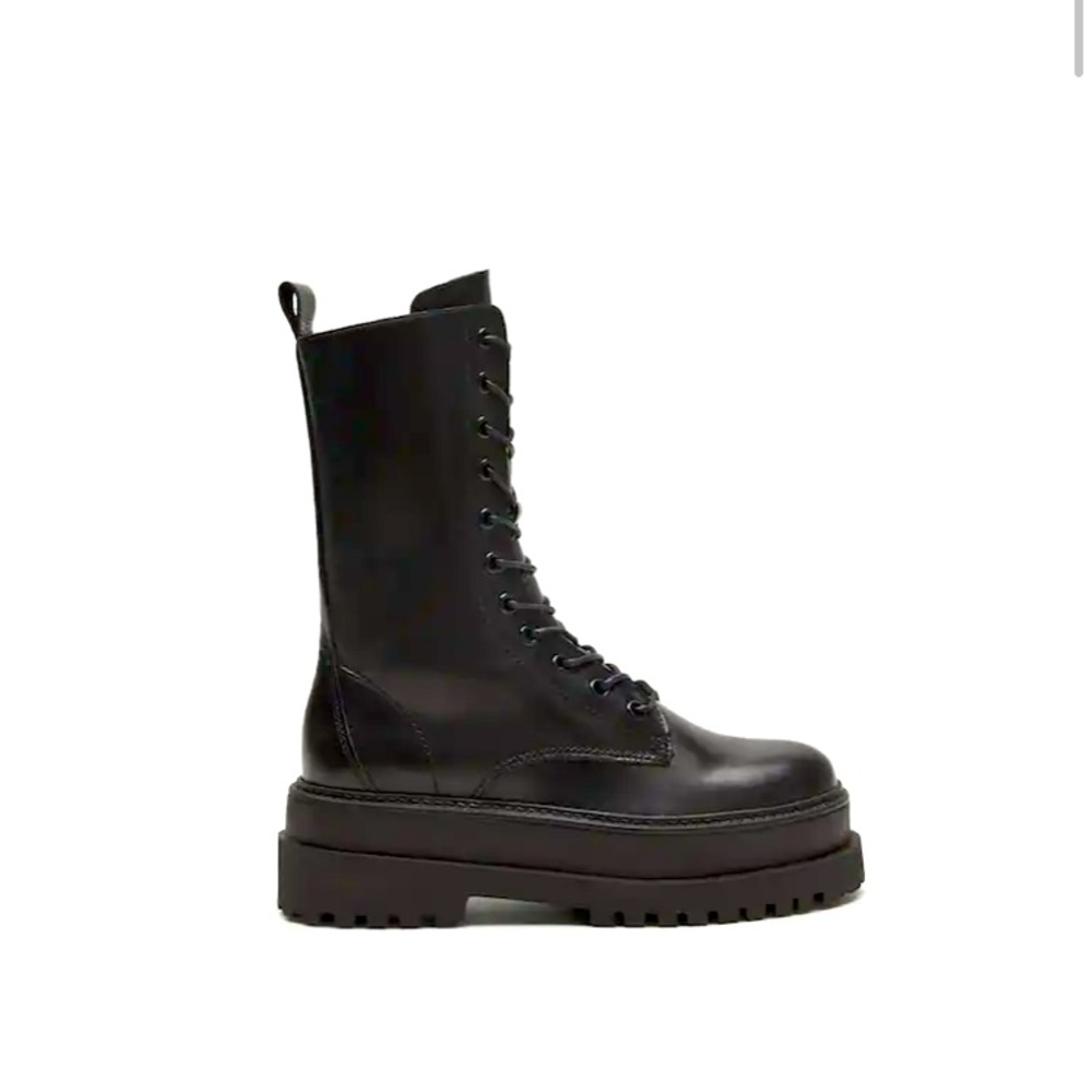 Mango tall leg combat boots